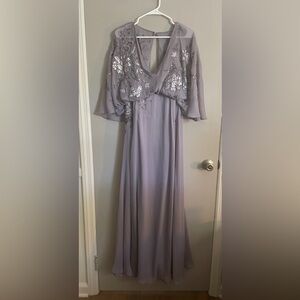 ASOS Elegant Lavender Floral Embroidered Evening Gown